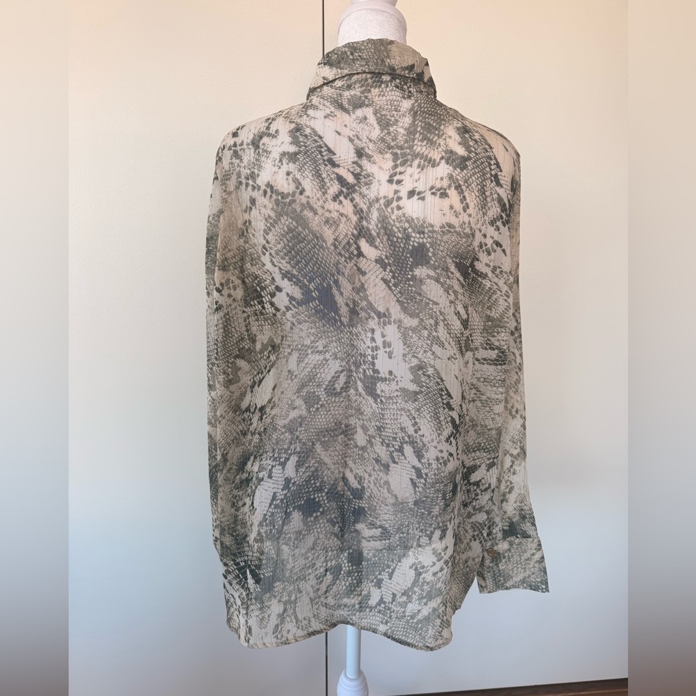 Abstract Pattern Sheer Blouse - image 4